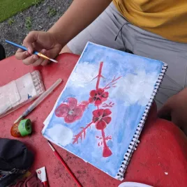 Dibujo de unas flores rojas