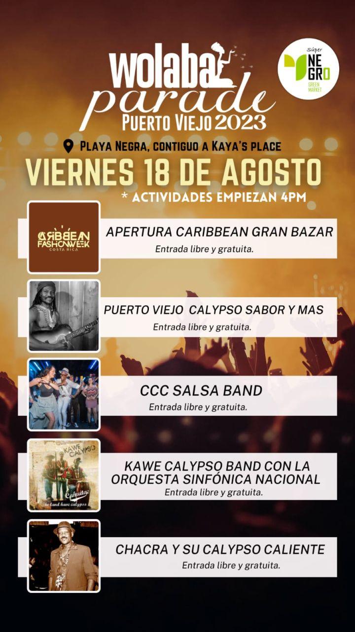 afiche con actividades del 18 de agosto