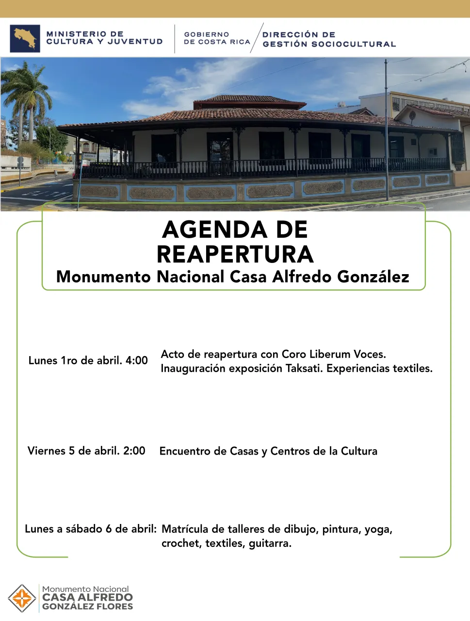 agenda semanal reapertura 3